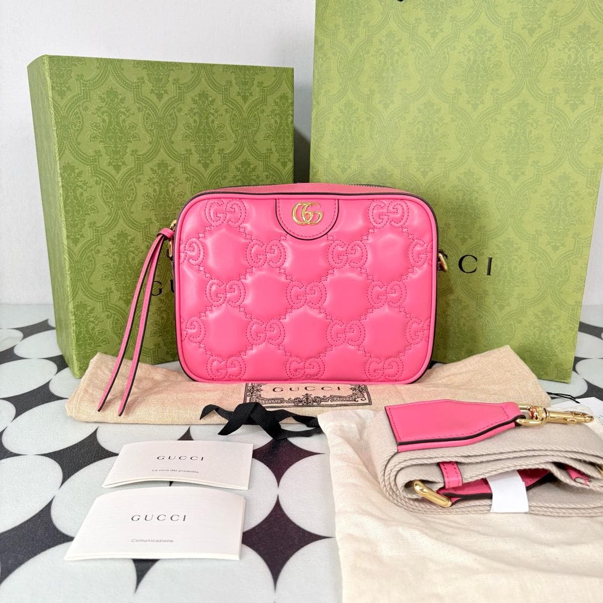 Gucci Leather Camera Bag (flower stitching), , condition grade A