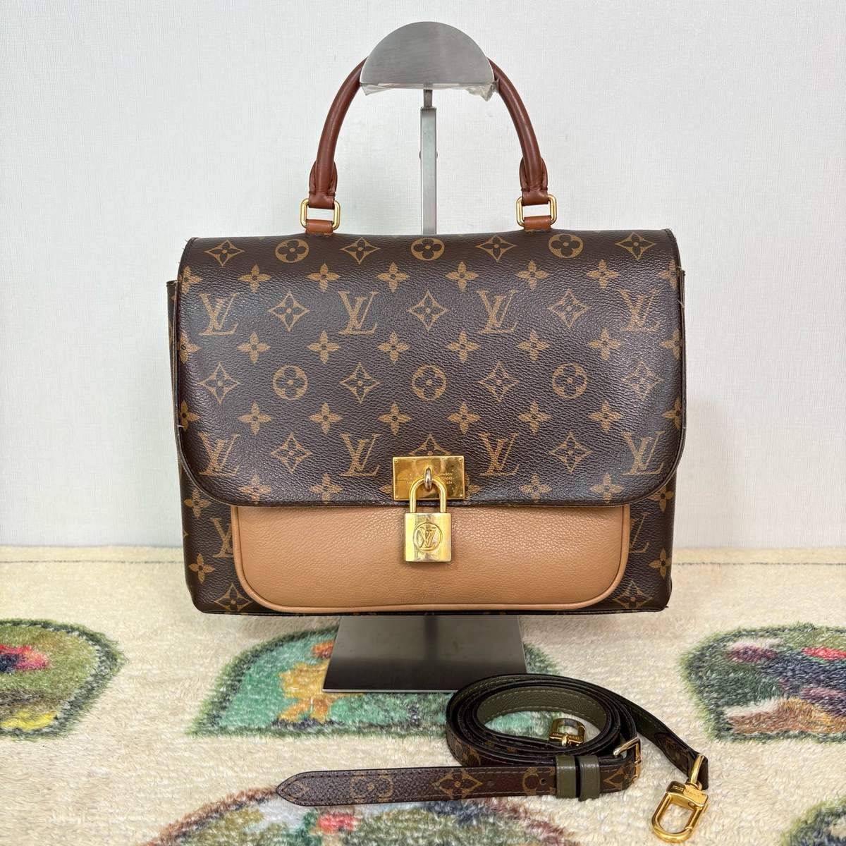 Louis Vuitton Monogram Lock Top Handle Bag, Brown, condition grade A