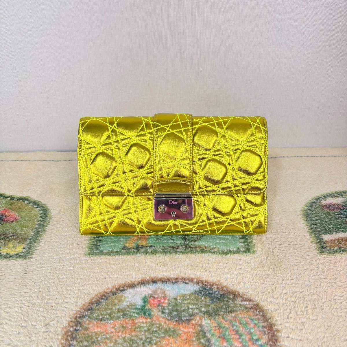 Dior Cannage Clutch, Gold, condition grade A