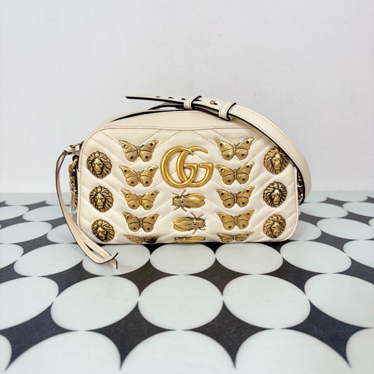 Gucci GG Marmont Camera Bag (insect embroidery), , condition grade A