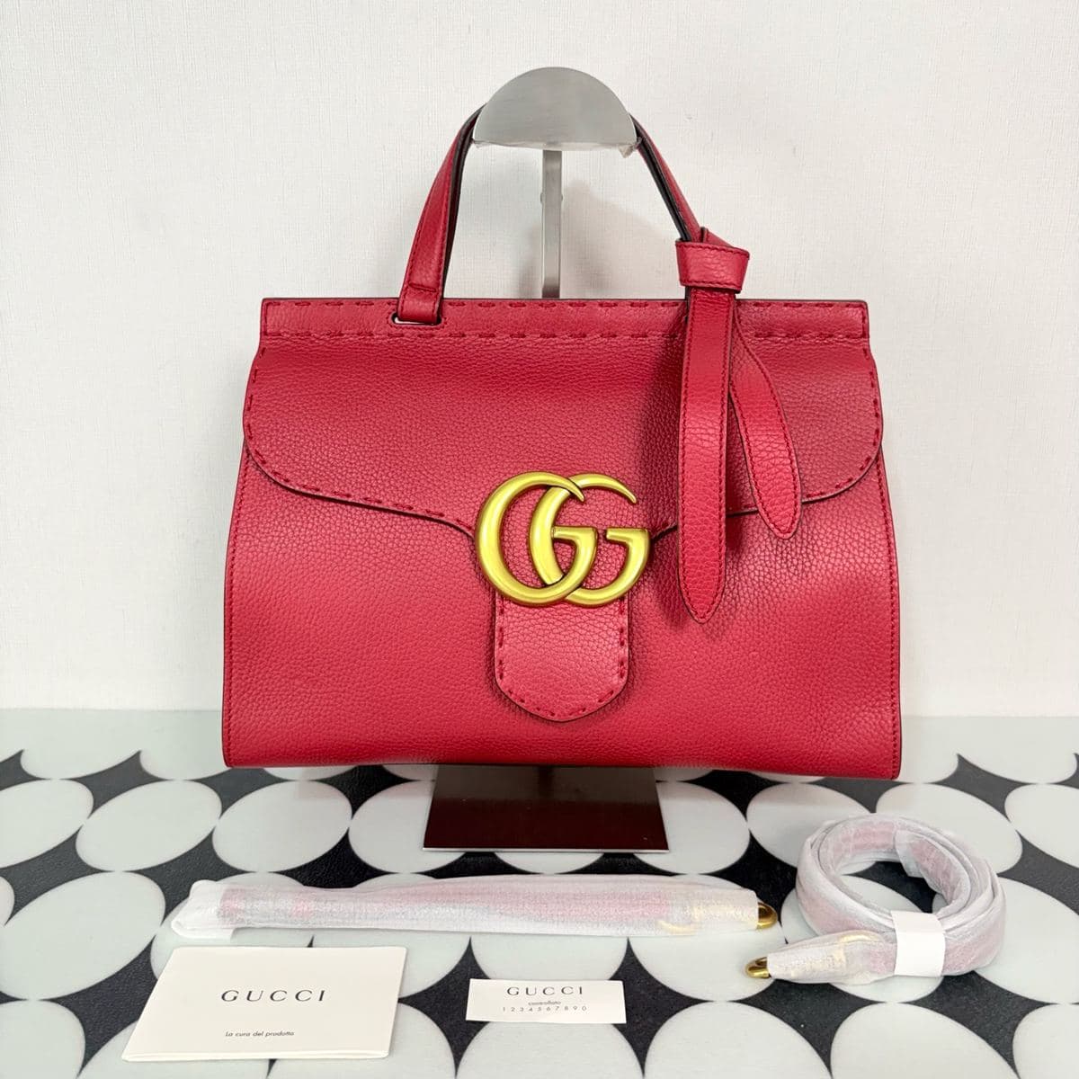 Gucci GG Marmont Top Handle Bag, Red, condition grade A