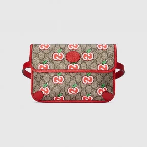 Gucci Apple Print Belt Bag, , condition grade A