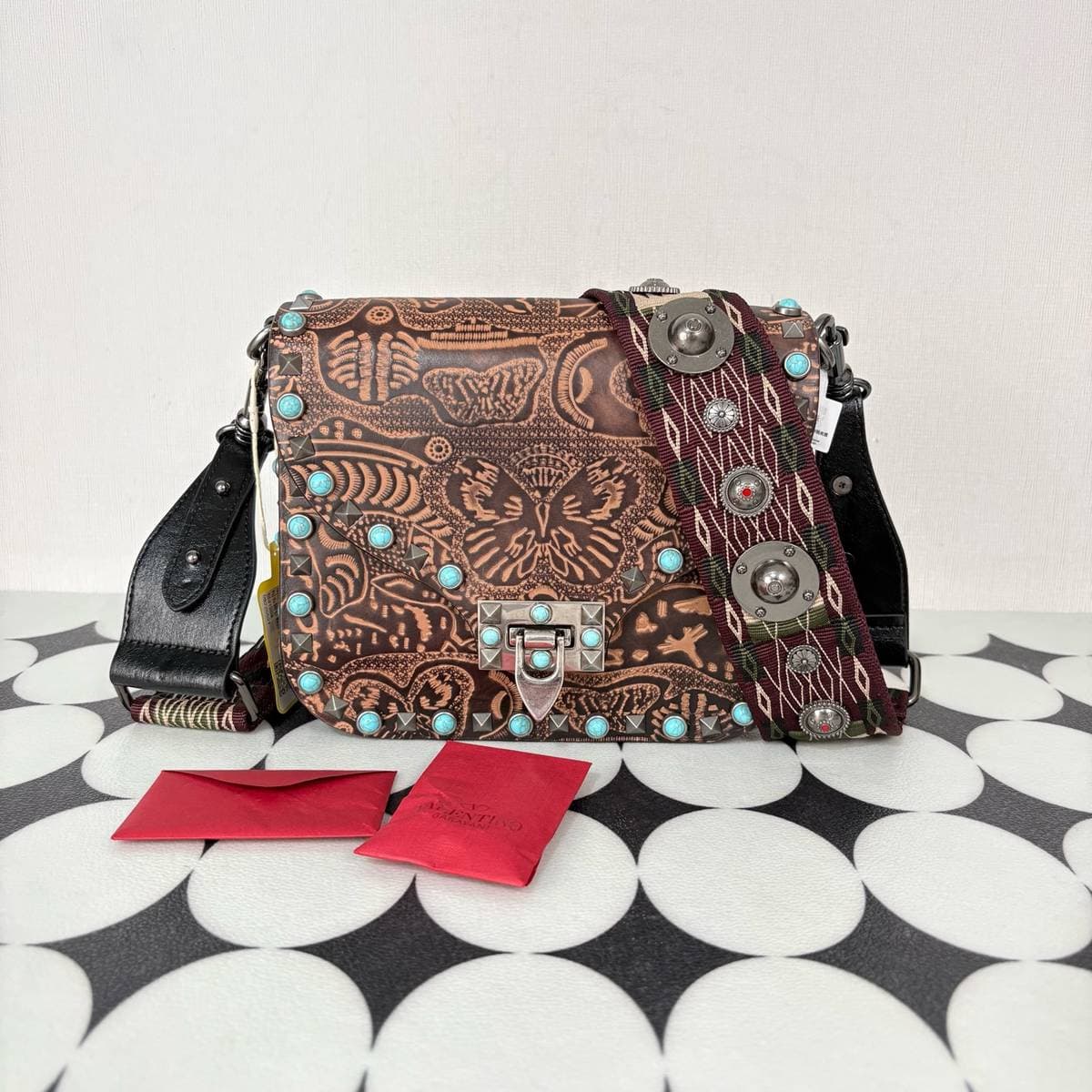 Valentino Rockstud Messenger Bag, , condition grade A